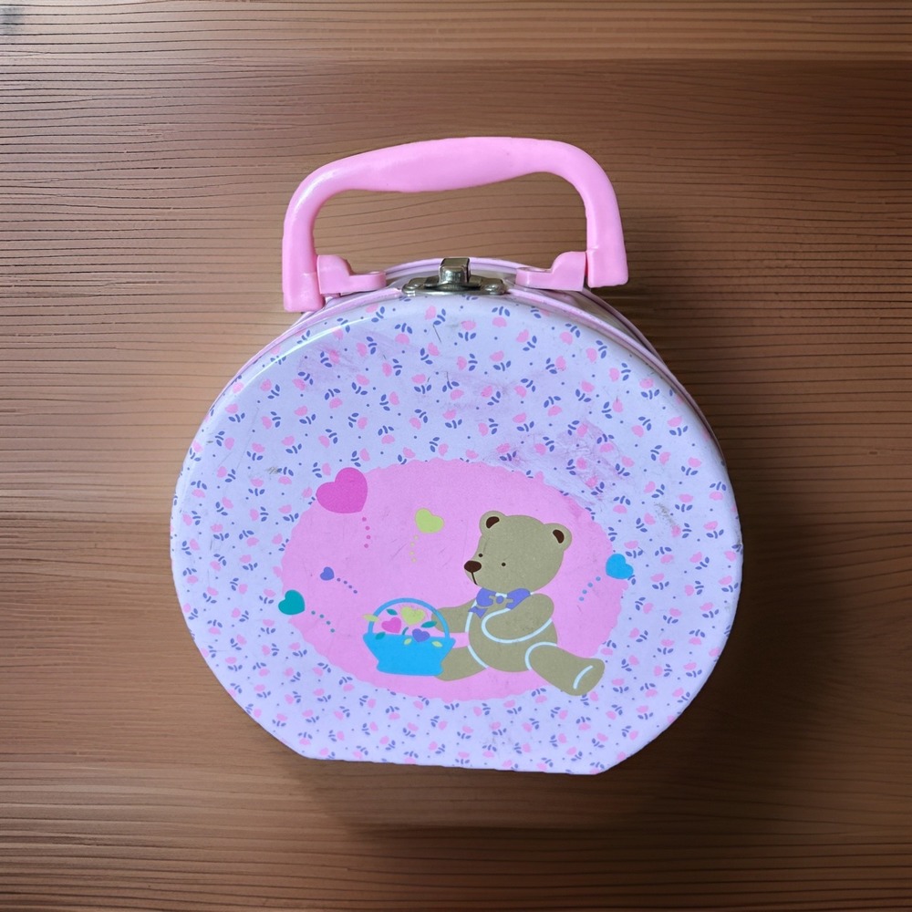 Vintage Sanrio Tweedle Dee Dee Teddy Bear "Just For Fun Bear" Tin Box 1986 Japan